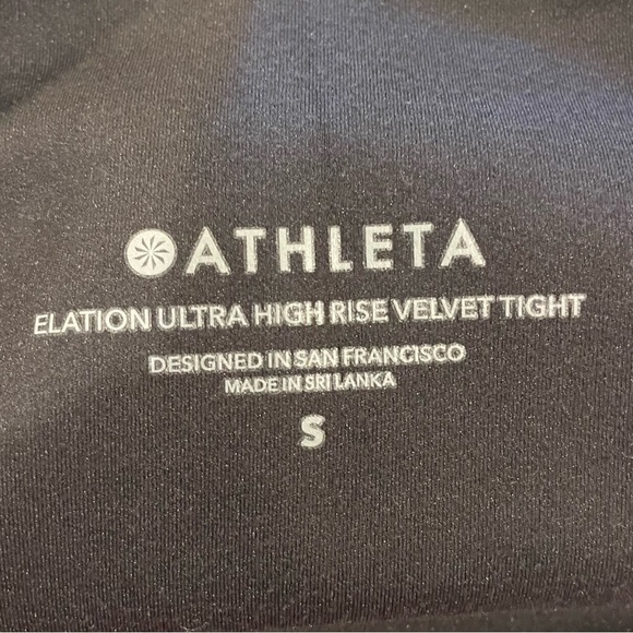 Athleta Elation Ultra High Rise Velvet Tight in Black - Picture 7 of 7